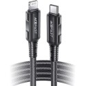 Kabel przewód MFI do iPhone USB-C - Lightning 30W 3A 1.8m czarny