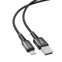 Kabel przewód MFI do iPhone USB - Lightning 2.4A 1.2m czarny