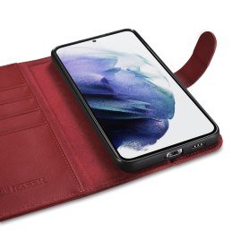 Skórzane etui portfel do Galaxy S22+ Leather Wallet Case bordowy