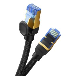 Szybki kabel sieciowy LAN RJ45 cat.7 10Gbps plecionka 10m czarny