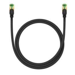 Szybki kabel sieciowy LAN RJ45 cat.8 40Gbps plecionka 1m czarny