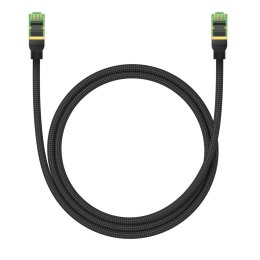 Szybki kabel sieciowy LAN RJ45 cat.8 40Gbps plecionka 1m czarny
