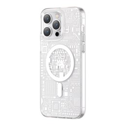 Magnetyczne etui iPhone 14 MagSafe PQY Geek Series srebrne