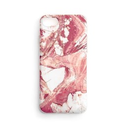 Marble żelowe etui pokrowiec marmur iPhone 13 Pro różowy