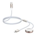 2w1 Kabel Lightning do iPhone i ładowarka indukcyjna do Apple Watch USB-C 1.5m biały