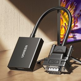 Adapter przejściówka z gniazda VGA na HDMI 15cm czarny