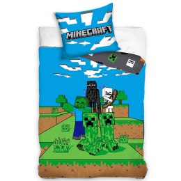 Pościel bawełna 160x200+1p70x80 Minecraft niebieska