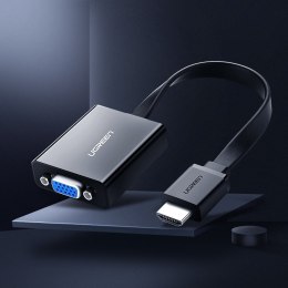 Adapter przejściówka HDMI - VGA micro USB AUX audio 3.5 mm mini jack czarny