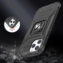 Etui pancerny pokrowiec do iPhone 14 Pro uchwyt magnetyczny Ring Armor srebrny