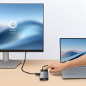 10w1 HUB Adapter USB-C do HDMI / USB-A / USB-C / RJ45 / SD / TF / USB-C PD szary