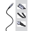 Kabel przewód USB-C w oplocie 5A 480Mb/s 0.5m czarno szary