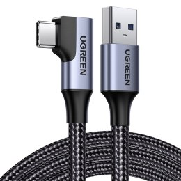 Kabel przewód kątowy USB - USB-C 5Gb/s 3A 1m czarny