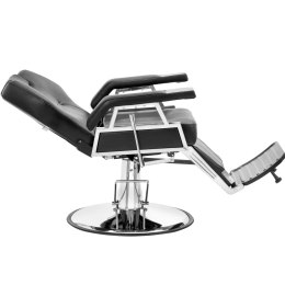 Fotel fryzjerski barberski z podnóżkiem PRESTON - czarny