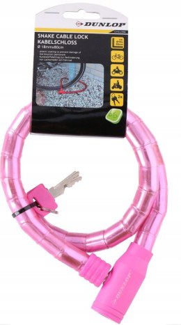 Dunlop - antykradzieżowe zapięcie rowerowe na kluczyk (różowy)