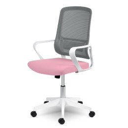 Fotel biurowy z mikrosiatki Sofotel Wizo biało-różowy