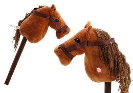 Pluszowa Głowa Konia Na Kiju Hobby Horse Koń Długowłosy Brązowy
