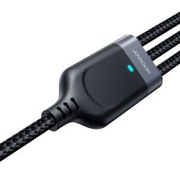 3w1 Kabel przewód USB-A - iPhone Lightning USB-C microUSB Multi-Use 1.2m czarny