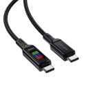 Kabel przewód USB-C - USB-C 100W z wyświetlaczem 1.2m czarny