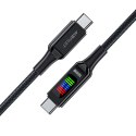 Kabel przewód USB-C - USB-C 100W z wyświetlaczem 1.2m czarny